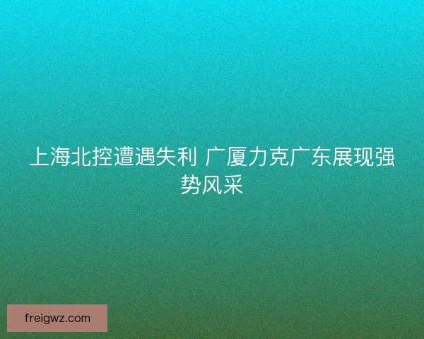 上海北控遭遇失利 广厦力克广东展现强势风采